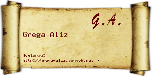 Grega Aliz névjegykártya